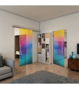 Glasschiebetür SLIM-LINE - Fineprint Model 032 Verlauf auf Klarglas