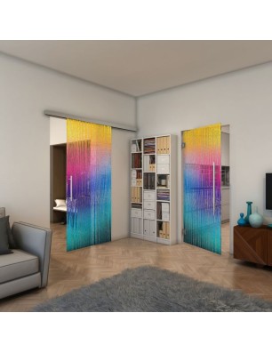 Glasschiebetür SLIM-LINE - Fineprint Model 032 Verlauf auf Klarglas