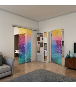 Glasschiebetür SLIM-LINE - Fineprint Model 041 Verlauf auf Klarglas