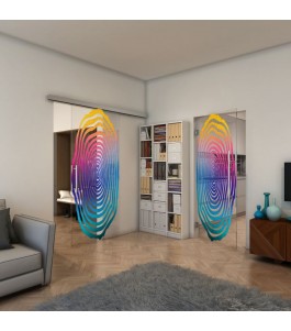 Glasschiebetür SLIM-LINE - Fineprint Model 109 Verlauf auf Klarglas