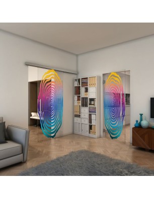 Glasschiebetür SLIM-LINE - Fineprint Model 109 Verlauf auf Klarglas