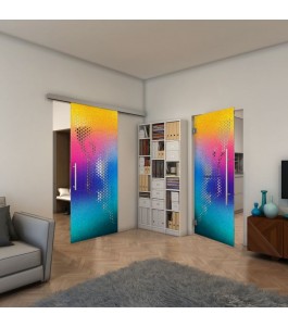 Glasschiebetür SLIM-LINE - Fineprint Model 120 Verlauf auf Klarglas