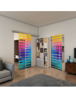 Glasschiebetür SLIM-LINE - Fineprint Model 174 Verlauf auf Klarglas