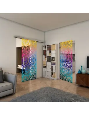 Glasschiebetür SLIM-LINE - Fineprint Model 183 Verlauf auf Klarglas