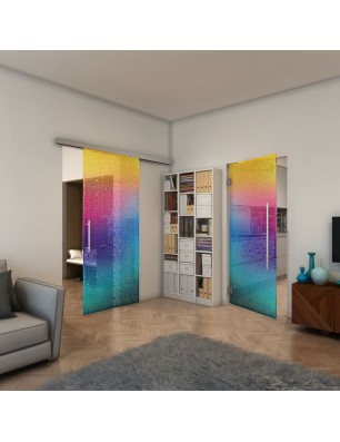 Glasschiebetür SLIM-LINE - Fineprint Model 193 Verlauf auf Klarglas