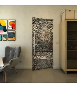 Pendeltür - Fineprint Model 016 Schwarz auf Klarglas