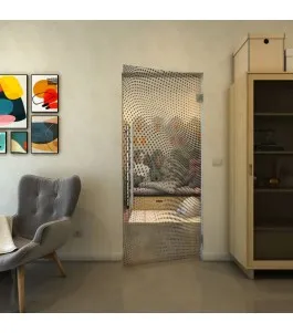 Pendeltür - Fineprint Model 027 Schwarz auf Klarglas