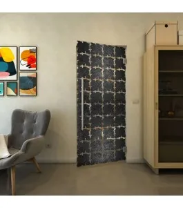 Pendeltür - Fineprint Model 033 Schwarz auf Klarglas