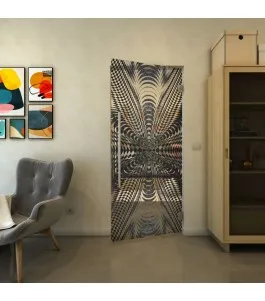 Pendeltür - Fineprint Model 037 Schwarz auf Klarglas