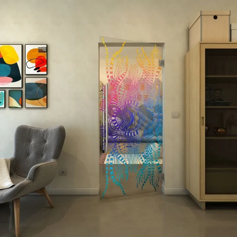 Pendeltür - Fineprint Modell 039 Verlauf auf Klarglas