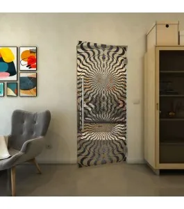 Pendeltür - Fineprint Model 042 Schwarz auf Klarglas