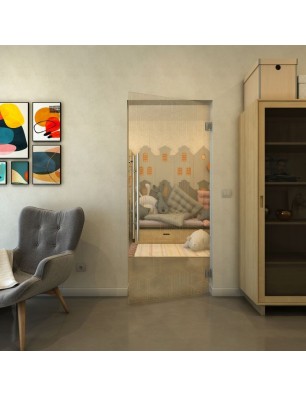 Pendeltür - Fineprint Model 063 Gold auf Klarglas