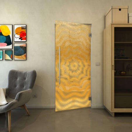 Pendeltür - Fineprint Model 064 Gold auf Klarglas