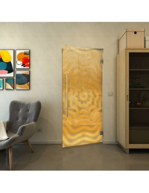 Pendeltür - Fineprint Model 064 Gold auf Klarglas