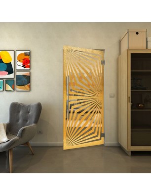 Pendeltür - Fineprint Model 070 Gold auf Klarglas