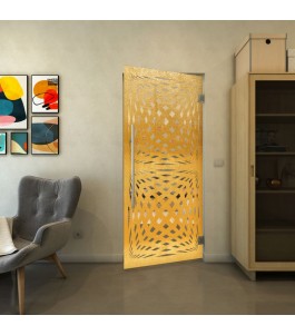 Pendeltür - Fineprint Model 071 Gold auf Klarglas