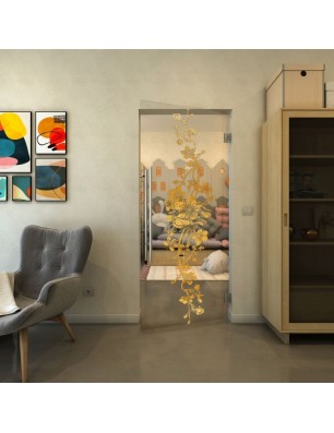 Pendeltür - Fineprint Model 085 Gold auf Klarglas
