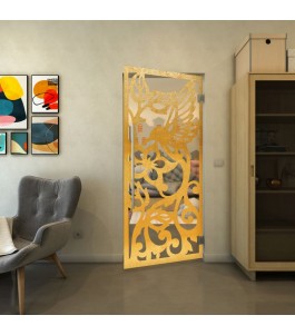 Pendeltür - Fineprint Model 112 Gold auf Klarglas