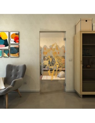 Pendeltür - Fineprint Model 118 Gold auf Klarglas