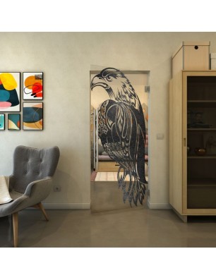 Pendeltür - Fineprint Model 122 Schwarz auf Klarglas