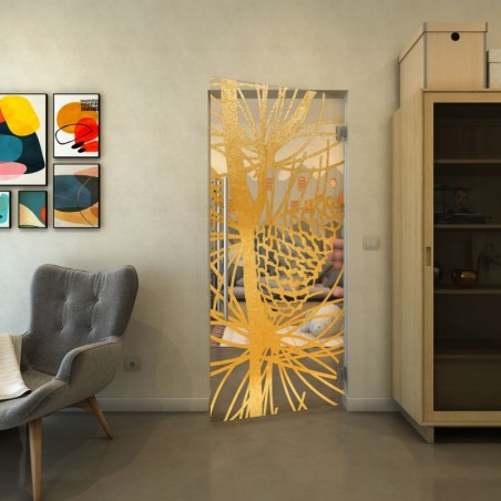 Pendeltür - Fineprint Model 169 Gold auf Klarglas