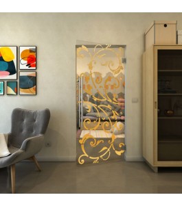 Pendeltür - Fineprint Model 171 Gold auf Klarglas