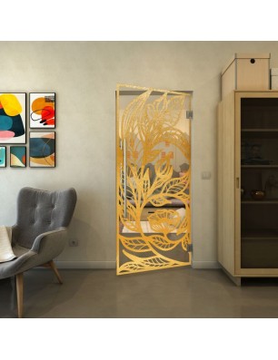Pendeltür - Fineprint Model 196 Gold auf Klarglas