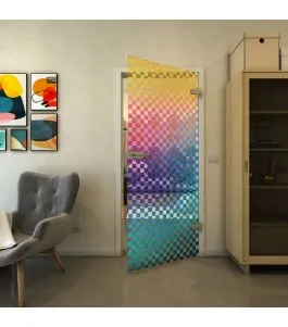 Ganzglastür - Fineprint Model 004 Verlauf auf Klarglas