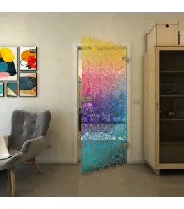 Ganzglastür - Fineprint Model 005 Verlauf auf Klarglas