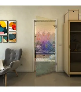 Ganzglastür - Fineprint Model 006 Verlauf auf Klarglas