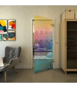 Ganzglastür - Fineprint Model 008 Verlauf auf Klarglas