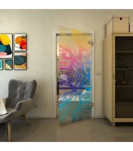 Ganzglastür - Fineprint Model 010 Verlauf auf Klarglas