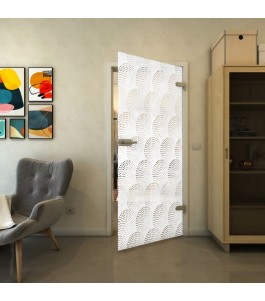 Ganzglastür - Fineprint Model 029 Weiss auf Klarglas