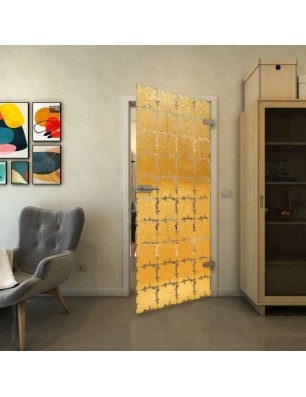 Ganzglastür - Fineprint Model 033 Gold auf Klarglas
