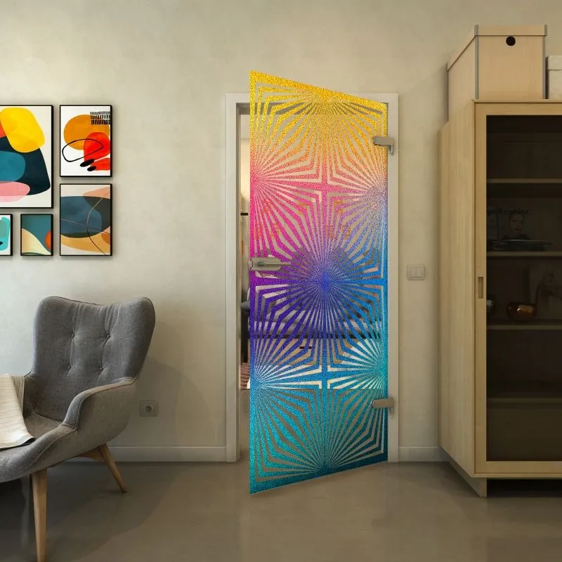 Ganzglastür - Fineprint Modell 069 Verlauf auf Klarglas Ganzglastür - Fineprint Modell 069 Verlauf auf Klarglas