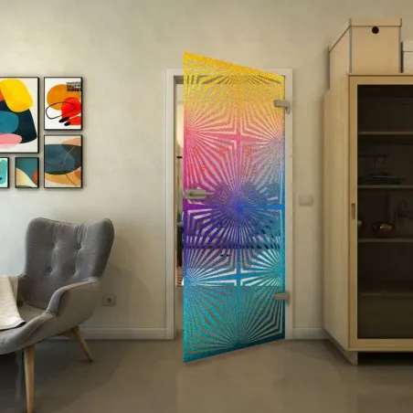 Ganzglastür - Fineprint Model 069 Verlauf auf Klarglas