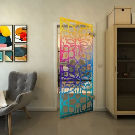 Ganzglastür - Fineprint Model 150 Verlauf auf Klarglas