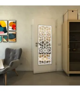 Lichtausschnitt - Fineprint Model 150 Weiss auf Klarglas