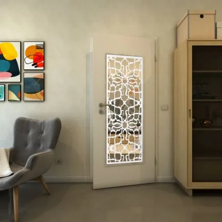 Lichtausschnitt - Fineprint Model 150 Weiss auf Klarglas