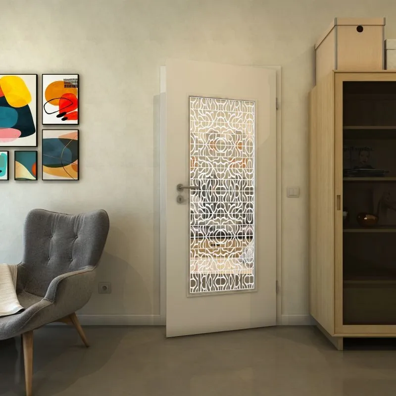 Lichtausschnitt - Fineprint Modell 161 Weiss auf Klarglas