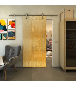 Glasschiebetür PIPE-LINE - Fineprint Model 050 Gold auf Klarglas