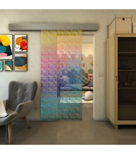 Glasschiebetür ECO-LINE - Fineprint Model 003 Verlauf auf Klarglas