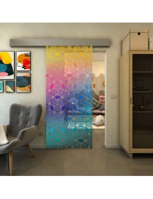 Glasschiebetür ECO-LINE - Fineprint Model 005 Verlauf auf Klarglas