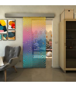 Glasschiebetür ECO-LINE - Fineprint Model 011 Verlauf auf Klarglas