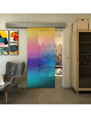 Glasschiebetür ECO-LINE - Fineprint Model 015 Verlauf auf Klarglas