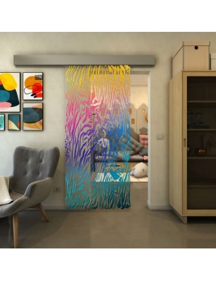 Glasschiebetür ECO-LINE - Fineprint Model 017 Verlauf auf Klarglas