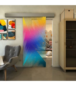 Glasschiebetür ECO-LINE - Fineprint Model 026 Verlauf auf Klarglas