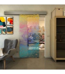 Glasschiebetür ECO-LINE - Fineprint Model 030 Verlauf auf Klarglas