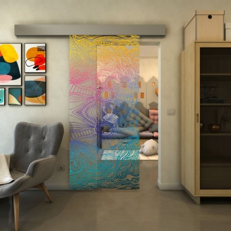 Glasschiebetür ECO-LINE - Fineprint Model 030 Verlauf auf Klarglas