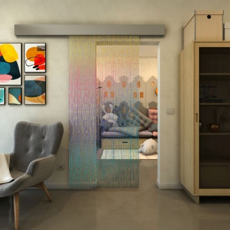 Glasschiebetür ECO-LINE - Fineprint Model 035 Verlauf auf Klarglas